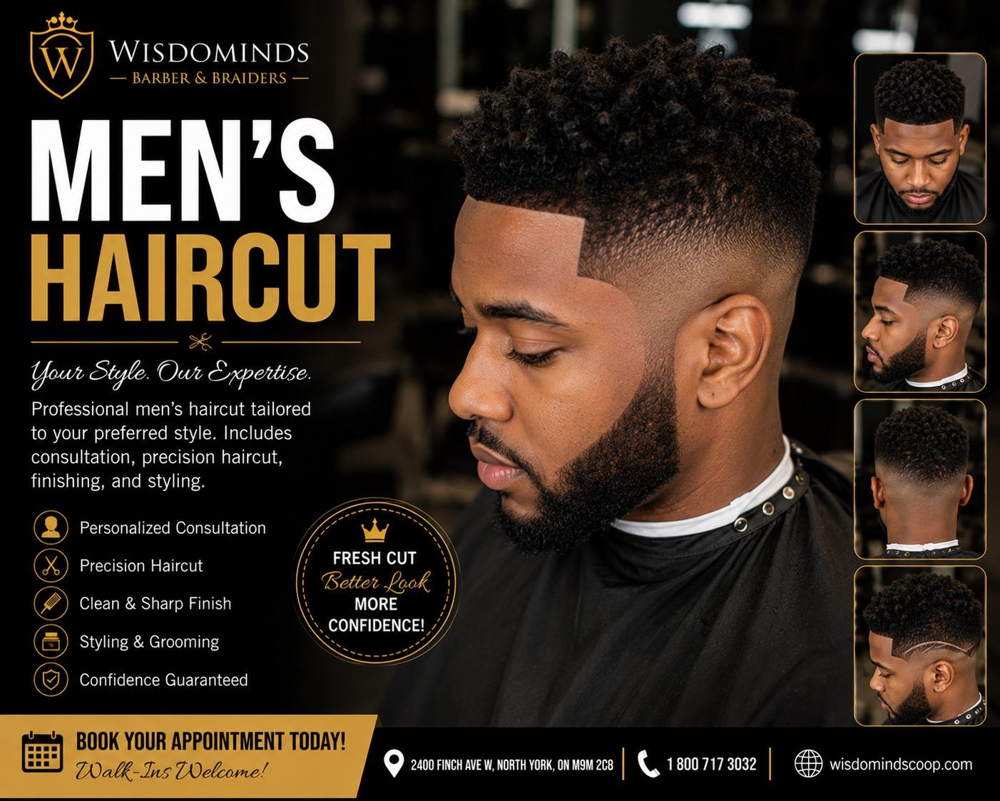 Men's haircut at Wisdominds Barbers & Braiders